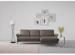 Ecksofa SIT & MORE "Fashion L-Form", braun, B:253cm H:84cm T:165cm, Sofas, Ecksofa, wahlweise mit Kopfteilverstellung, Vorziehsitz, motorisch, Nickelfüße