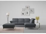 Ecksofa SIT & MORE "Fashion L-Form", grau (dunkelgrau), B:250cm H:84cm T:207cm, Sofas, Ecksofa, wahlweise mit Kopfteilverstellung, Vorziehsitz, motorisch, Nickelfüße