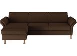 Ecksofa HOME AFFAIRE "Calypso L-Form", braun (dunkelbraun), B:260cm H:85cm T:172cm, 100% Polyester, Sofas, Ecksofa, mit motorischen Funktionen im Sofa und Recamiere