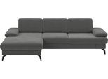 Ecksofa SIT & MORE "Morris L-Form, inkl. Sitztiefenverstellung", grau (stone), B:275cm H:82cm T:171cm, 100% Polyester, Sofas, Ecksofa, wahlweise mit Armteilverstellung, Bettfunktion & Bettkasten