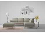 Ecksofa SIT & MORE "Fashion L-Form", grau (hellgrau), B:250cm H:84cm T:207cm, Sofas, Ecksofa, wahlweise mit Kopfteilverstellung, Vorziehsitz, motorisch, Nickelfüße