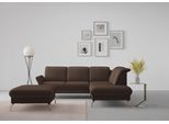 Ecksofa SIT & MORE "Fashion L-Form", braun (dunkelbraun), B:250cm H:84cm T:207cm, Sofas, Ecksofa, wahlweise mit Kopfteilverstellung, Vorziehsitz, motorisch, Nickelfüße