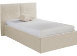Polsterbett, hellbeige, B:128cm L:210cm, Bezug. Hochwertiger Bouclé, 100% Polyester pflegeleicht, Polsterung: Polsterwatte, Material Gestell: gepolsterter Holzwerkstoff, WESTFALIA SCHLAFKOMFORT, Betten, Polsterbett