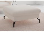 Hocker SIT & MORE "Fashion", beige (creme), B:89cm H:45cm T:89cm, Hocker, Hocker, inklusive Federkern, mit hochwertigen, schwarzen Metallfüßen