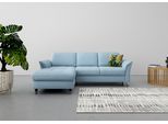 Ecksofa SIT & MORE "Maggiore L-Form", blau (hellblau), B:258cm T:173cm, 98% Polyester, 2% Polyamid, Sofas, Ecksofa, wahlweise mit Kopfteilverstellung, Bettfunktion und Bettkasten