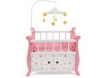 Puppenbett CHIC2000 "Stars Pink", pink (stars pink), Puppenmöbel, KinderB:31cm H:78cm T:31cm, Holzwerkstoff, MDF, Puppenbett, aus Holz mit Mobile, B:31cm H:78cm T:31cm