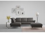 Ecksofa SIT & MORE "Fashion L-Form", grau (anthrazit), B:250cm H:84cm T:207cm, Sofas, Ecksofa, wahlweise mit Kopfteilverstellung, Vorziehsitz, motorisch, Nickelfüße