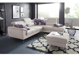 Ecksofa SIT & MORE "Percy L-Form", beige (creme), B:270cm T:235cm, Sofas, Ecksofa, 12 cm Fußhöhe, Sitztiefenverstellung, wahlweise in 2 Fußfarben