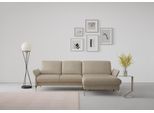 Ecksofa SIT & MORE "Fashion L-Form", beige, B:253cm H:84cm T:165cm, Sofas, Ecksofa, wahlweise mit Kopfteilverstellung, Vorziehsitz, motorisch, Nickelfüße