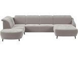 Wohnlandschaft SIT & MORE "Blues U-Form", grau (anthrazit), B:356cm H:93cm T:249cm, 100% Polyester, Sofas, Wohnlandschaft, inkl. Kopfteilverstellung, wahlweise mit Klapptisch und USB
