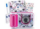 Kinderkamera VTECH "KidiZoom Print Cam + Scrapbook Bundle", pink (pink, weiß), Fotokameras, KinderB:13,4cm H:9,2cm T:4,8cm, Kinderkamera, mit eingebautem Thermodrucker, inkl, Thermopapier, Scrapbook + Stift, B:13,4cm H:9,2cm T:4,8cm