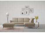 Ecksofa SIT & MORE "Fashion L-Form", beige, B:250cm H:84cm T:207cm, Sofas, Ecksofa, wahlweise mit Kopfteilverstellung, Vorziehsitz, motorisch, Nickelfüße