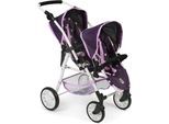 Puppen-Zwillingsbuggy CHIC2000 "Twinny, Stars Lila", lila (stars lila), Puppenwagen, KinderB:63cm H:77cm T:63cm, Kunststoff, Metall, Stoff, Puppen-Zwillingsbuggy, mit schwenkbaren Vorderrädern, B:63cm H:77cm T:63cm