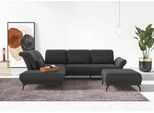 Ecksofa HOME AFFAIRE "Coco L-Form", grau (anthrazit), B:294cm H:88cm T:242cm, 95% Polyester, 5% Polyamid, Sofas, Ecksofa, Sitztiefen-, Arm- und Kopfteilverstellung, Cord-Bezug, Fußhöhe 15 cm