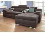 Ecksofa SIT & MORE "Top Andiamo L-Form", braun (mokka), B:270cm H:93cm T:165cm, Kunstleder SOFTLUX;Struktur ( 100% Polyester), Sofas, Ecksofa, wahlweise mit Bettfunktion, inklusive Kopfteilverstellung