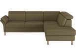 Ecksofa HOME AFFAIRE "Calypso L-Form", grün (olive), B:259cm H:85cm T:227cm, 100% Polyester, Sofas, Ecksofa, mit Relaxfunktion motorisch im Sofa 2,5- Sitzer