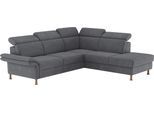 Ecksofa HOME AFFAIRE "Calypso L-Form", grau (anthrazit), B:259cm H:85cm T:227cm, 100% Polyester, Sofas, Ecksofa, mit Relaxfunktion motorisch im Sofa 2,5- Sitzer