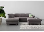 Ecksofa SIT & MORE "Maggiore L-Form", grau (fango), B:261cm T:224cm, 95% Polyester, 5% Polyamid, Sofas, Ecksofa, wahlweise mit Kopfteilverstellung, Bettfunktion und Stauraum