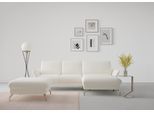Ecksofa SIT & MORE "Fashion L-Form", beige (creme), B:253cm H:84cm T:165cm, Sofas, Ecksofa, wahlweise mit Kopfteilverstellung, Vorziehsitz, motorisch, Nickelfüße