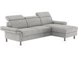 Ecksofa HOME AFFAIRE "Calypso L-Form", grau (hellgrau), B:260cm H:85cm T:172cm, 100% Polyester, Sofas, Ecksofa, mit motorischen Funktionen im Sofa und Recamiere