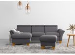Ecksofa HOME AFFAIRE "Lindgren L-Form", braun (espresso), B:258cm H:84cm T:169cm, 100% Polyester, Sofas, Ecksofa, wahlweise mit Bett mit klappbaren Rollen, Kasten und Kopfverstellung