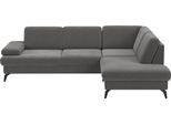 Ecksofa SIT & MORE "Morris L-Form, inkl. Sitztiefenverstellung", grau (stone), B:262cm H:82cm T:212cm, 100% Polyester, Sofas, Ecksofa, wahlweise mit Armteilverstellung, Bettfunktion & Bettkasten