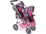 Puppen-Zwillingsbuggy CHIC2000 "Vario, Einhorn", blau (einhorn), Puppenwagen, KinderB:71cm H:79cm T:71cm, Kunststoff, Metall, Stoff, Puppen-Zwillingsbuggy, B:71cm H:79cm T:71cm