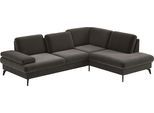 Ecksofa SIT & MORE "Morris L-Form, inkl. Sitztiefenverstellung", grau (fango), B:262cm H:82cm T:212cm, 100% Polyester, Sofas, Ecksofa, wahlweise mit Armteilverstellung, Bettfunktion & Bettkasten
