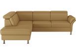 Ecksofa HOME AFFAIRE "Calypso L-Form", gelb (dijon), B:259cm H:85cm T:227cm, 100% Polyester, Sofas, Ecksofa, mit Relaxfunktion motorisch im Sofa 2,5- Sitzer