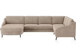 Wohnlandschaft SIT & MORE "Soul U-Form", beige, B:356cm H:90cm T:227cm, 100% Polyester, Sofas, Wohnlandschaft, wahlweise mit Bettfunktion und Bettkasten oder Schubkasten