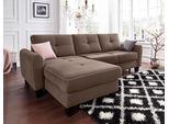 Ecksofa SIT & MORE "Varese L-Form", braun (schoko), B:253cm H:91cm T:167cm, Bedruckte Microfaser (100% Polyester);Luxus-Microfaser ALTARA NUBUCK (100% Polyester);Struktur (100% Polypropylen), Sofas, Ecksofa, mit Federkern, wahlweise mit Bettfunktion und Stauraum