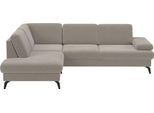 Ecksofa SIT & MORE "Morris L-Form, inkl. Sitztiefenverstellung", beige, B:262cm H:82cm T:212cm, 100% Polyester, Sofas, Ecksofa, wahlweise mit Armteilverstellung, Bettfunktion & Bettkasten