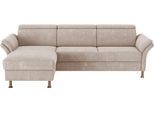 Ecksofa HOME AFFAIRE "Calypso L-Form", beige (nature), B:260cm H:85cm T:172cm, 100% Polyester, Sofas, Ecksofa, mit motorischen Funktionen im Sofa und Recamiere