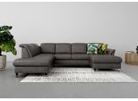 Wohnlandschaft SIT & MORE "Maggiore U-Form", grau (anthrazit), B:312cm H:88cm T:224cm, 100% Polyester, Sofas, Wohnlandschaft, wahlweise mit Kopfteilverstellung, Bettfunktion und Stauraum