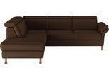 Ecksofa HOME AFFAIRE "Calypso L-Form", braun (dunkelbraun), B:259cm H:85cm T:227cm, 100% Polyester, Sofas, Ecksofa, mit Relaxfunktion motorisch im Sofa 2,5- Sitzer