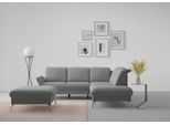 Ecksofa SIT & MORE "Fashion L-Form", grau, B:250cm H:84cm T:207cm, Sofas, Ecksofa, wahlweise mit Kopfteilverstellung, Vorziehsitz, motorisch, Nickelfüße