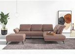 Ecksofa HOME AFFAIRE "Coco L-Form", rosa (altrosa), B:294cm H:88cm T:242cm, 95% Polyester, 5% Polyamid, Sofas, Ecksofa, Sitztiefen-, Arm- und Kopfteilverstellung, Cord-Bezug, Fußhöhe 15 cm