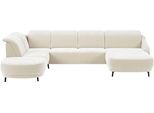 Wohnlandschaft SIT & MORE "Blues U-Form", beige (elfenbein), B:356cm H:93cm T:249cm, 100% Polyester, Sofas, Wohnlandschaft, inkl. Kopfteilverstellung, wahlweise mit Klapptisch und USB