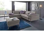 Ecksofa SIT & MORE "Percy L-Form", grau, B:270cm T:235cm, Sofas, Ecksofa, 12 cm Fußhöhe, Sitztiefenverstellung, wahlweise in 2 Fußfarben