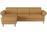 Ecksofa HOME AFFAIRE "Calypso L-Form", gelb (dijon), B:260cm H:85cm T:172cm, 100% Polyester, Sofas, Ecksofa, mit motorischen Funktionen im Sofa und Recamiere