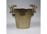 Wein- und Sektkühler AM DESIGN "aus Aluminium", gold, B:25cm H:21cm T:17cm, Aluminium, Eiskübel, Wein- und Sektkühler, BxTxH: 25x17x21 cm