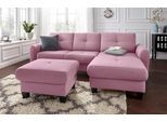 Ecksofa SIT & MORE "Varese L-Form", rosa (altrosa), B:253cm H:91cm T:167cm, Bedruckte Microfaser (100% Polyester);Luxus-Microfaser ALTARA NUBUCK (100% Polyester);Struktur (100% Polypropylen), Sofas, Ecksofa, mit Federkern, wahlweise mit Bettfunktion und Stauraum