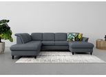Wohnlandschaft SIT & MORE "Maggiore U-Form", grau (dunkelgrau), B:312cm T:224cm, 98% Polyester, 2% Polyamid, Sofas, Wohnlandschaft, wahlweise mit Kopfteilverstellung, Bettfunktion und Stauraum