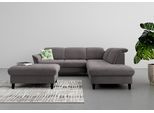 Ecksofa SIT & MORE "Maggiore L-Form", grau (fango), B:261cm T:224cm, 95% Polyester, 5% Polyamid, Sofas, Ecksofa, wahlweise mit Kopfteilverstellung, Bettfunktion und Stauraum