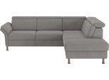 Ecksofa HOME AFFAIRE "Calypso L-Form", grau, B:259cm H:85cm T:227cm, 100% Polyester, Sofas, Ecksofa, mit Relaxfunktion motorisch im Sofa 2,5- Sitzer