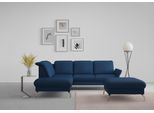 Ecksofa SIT & MORE "Fashion L-Form", blau, B:250cm H:84cm T:207cm, Sofas, Ecksofa, wahlweise mit Kopfteilverstellung, Vorziehsitz, motorisch, Nickelfüße