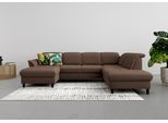 Wohnlandschaft SIT & MORE "Maggiore U-Form", braun (espresso), B:312cm H:88cm T:224cm, 98% Polyester, 2% Polyamid, Sofas, Wohnlandschaft, wahlweise mit Kopfteilverstellung, Bettfunktion und Stauraum