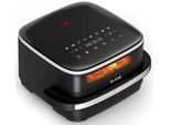 TEFAL Heißluftfritteuse "FW4018 Easy Fry XL Surface mit Pizzabackfunktion", schwarz, B:39cm H:19,8cm T:34cm, Fritteusen, Extra-Crisp-Technologie, spart Zeit und Energie, Sichtfenster, FW4018, Heißluftfritteuse
