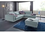 Ecksofa SIT & MORE "Percy L-Form", blau (aqua), B:270cm H:77cm T:235cm, Sofas, Ecksofa, 12 cm Fußhöhe, Sitztiefenverstellung, wahlweise in 2 Fußfarben