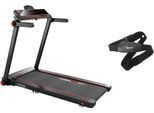 Laufband CHRISTOPEIT SPORT "TM 750 S (mit/ohne Pulsgurt)" Gr. 2, schwarz (schwarz, rot), Laufbänder, mit Pulsgurt, Laufband, bis max. 16 km/h, klappbar, 130 kg max. Benutzergewicht, B:81cm H:124cm L:143cm